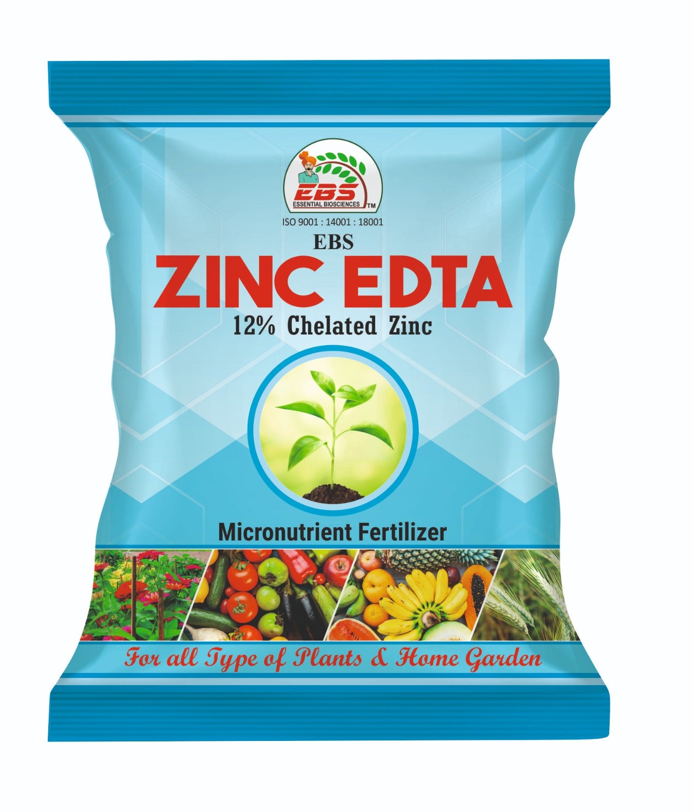 EBS Zinc EDTA fertilizer package on a white background