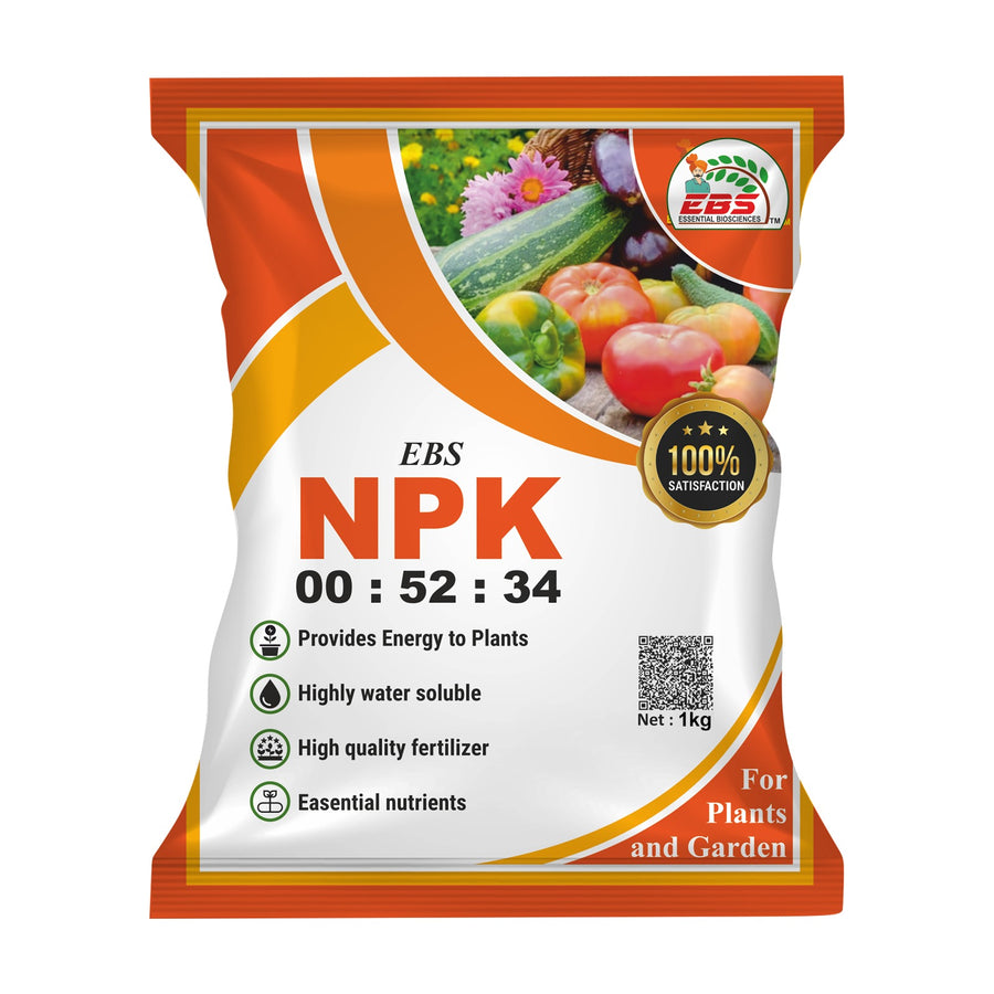 Krishikranti NPK 00:52:34 Water Soluble Fertilizer, Mono Potassium Phosphate.