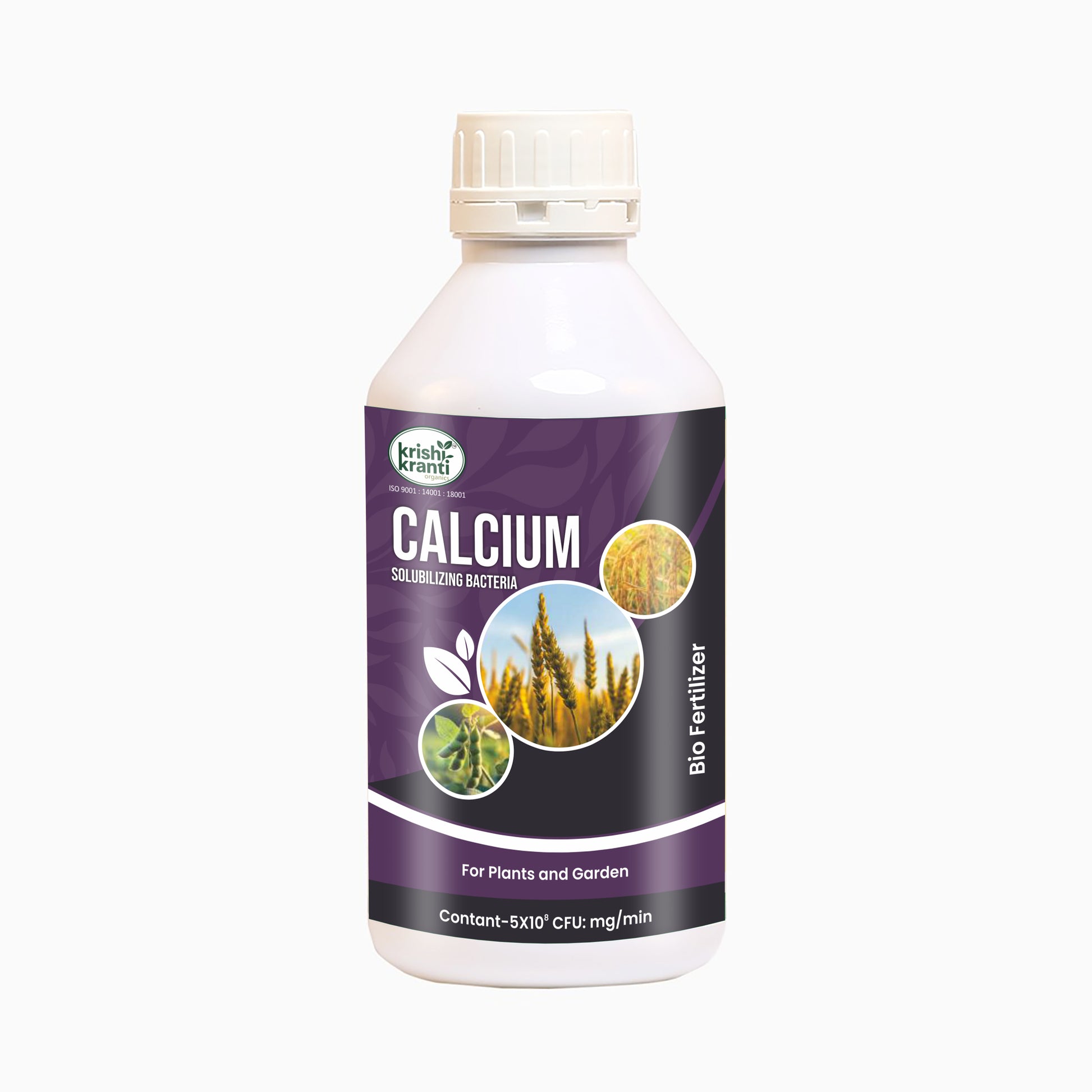 Calcium Solubilizing Bacteria biofertilizer bottle for plants and garden