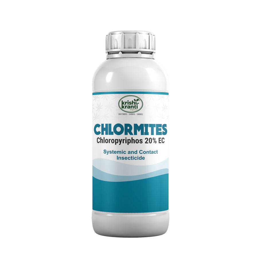 Krishikranti Chlormites Chlorpyriphos 20% EC | Termite, White Grub &amp; Stem Borer Control Insecticide for Cotton, Paddy &amp; Sugarcane