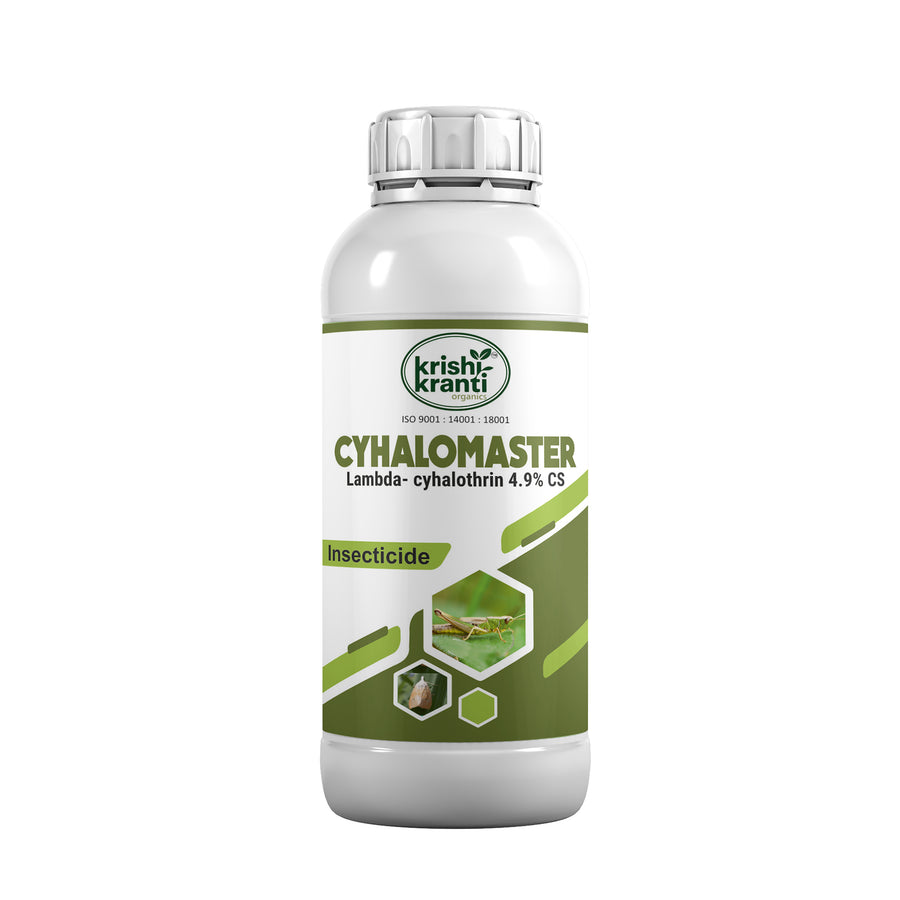 Krishikranti Cyhalomaster Lambda Cyhalothrin 4.9% CS | Capsule Suspension Insecticide for Bollworm, Stem Borer, Whitefly &amp; Sucking Pest Control in Cotton, Paddy & Vegetables