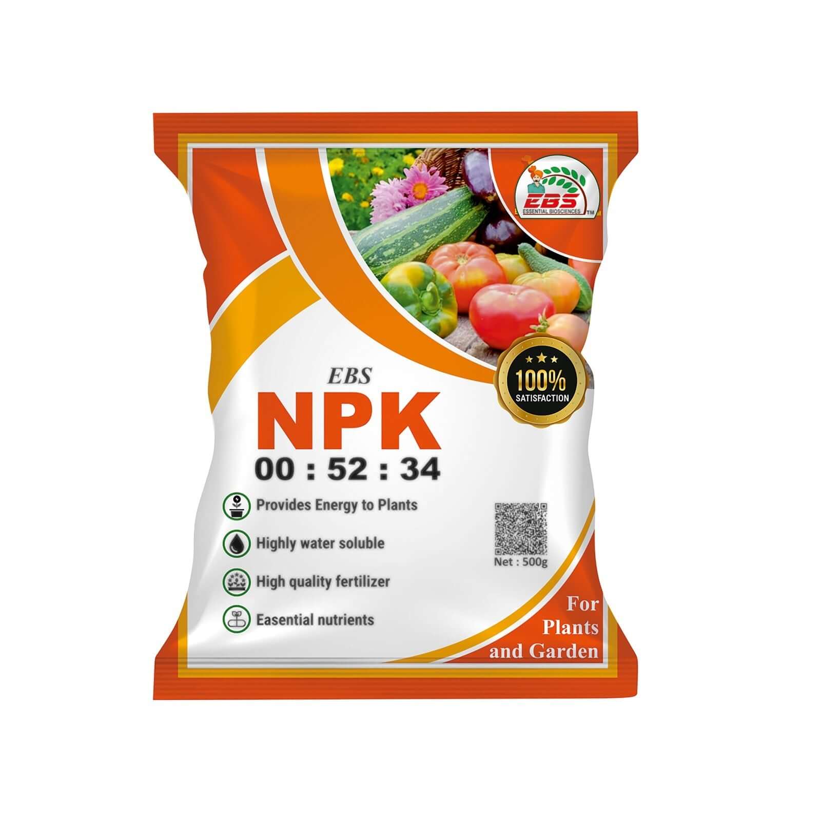 EBS NPK 00:52:34 water soluble fertilizer (mono potassium phosphate) for drip irrigation and foliar application in crops