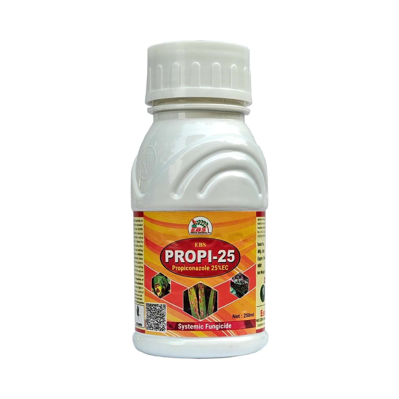 Krishikranti Propi-25 Propiconazole 25% EC fungicide bottle - systemic triazole fungicide for sheath blight in paddy, rust in wheat and sigatoka in banana
