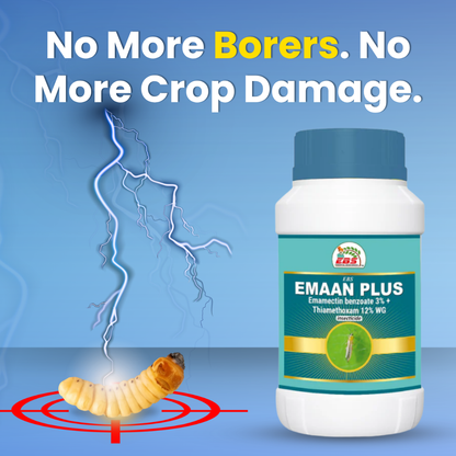 Emaan Plus insecticide bottle with tagline