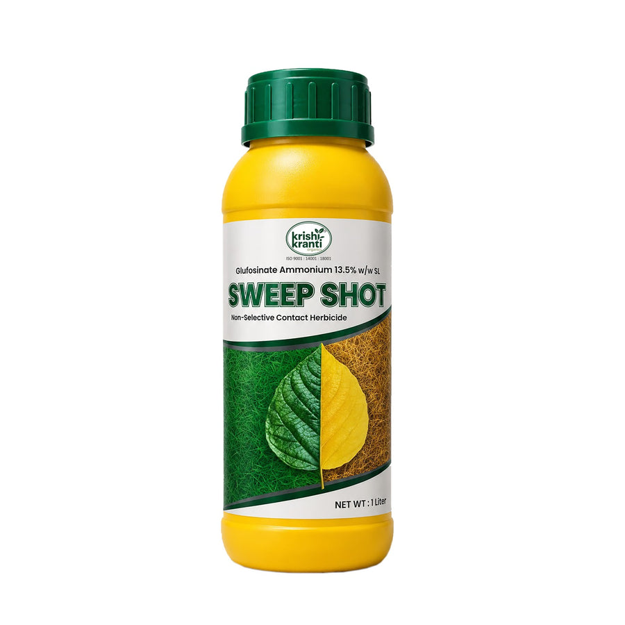 Krishikranti Sweep Shot Glufosinate Ammonium 13.5% SL Non-Selective Contact Herbicide for Weed Control