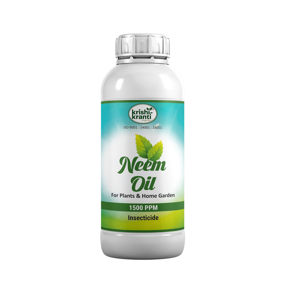 Krishikranti Neem Oil Azadirachtin 1500 PPM Organic Insecticide | Natural Bio Pesticide for Aphid, Whitefly, Thrips &amp; Sucking Pest Control in All Crops