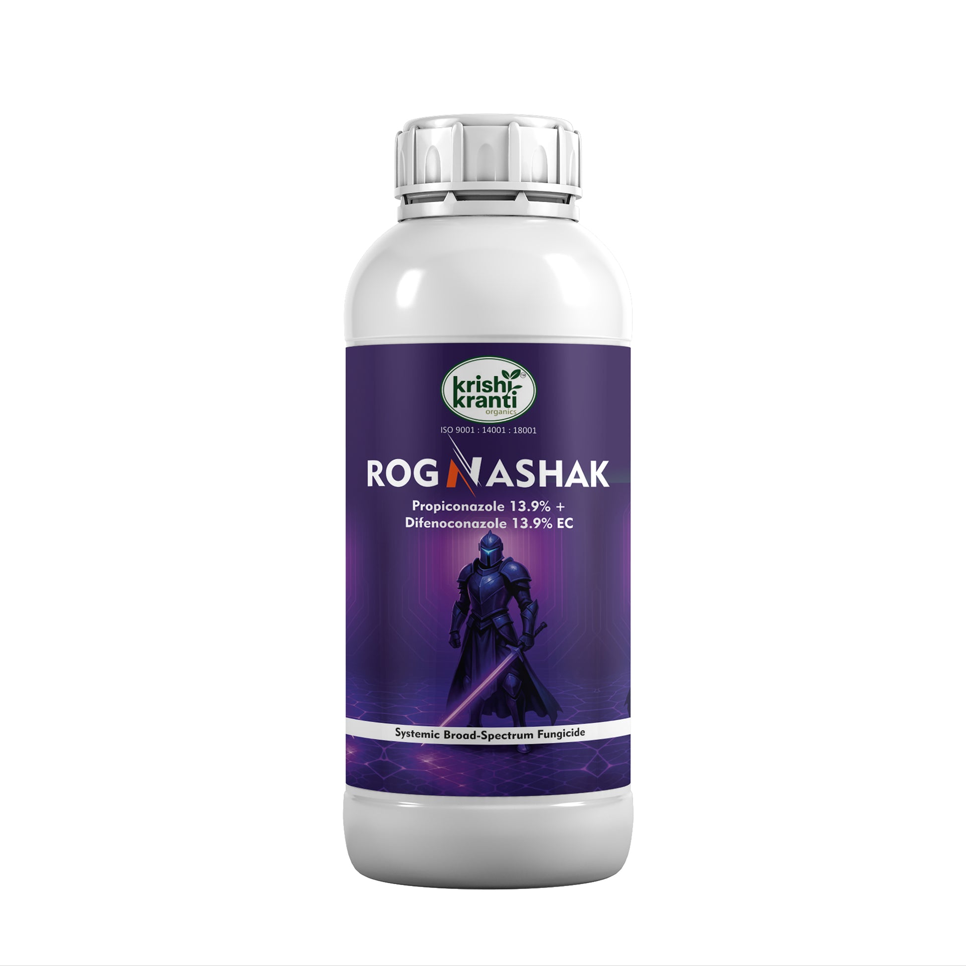 Rognashak Propiconazole 13.9% + Difenoconazole 13.9% EC systemic broad-spectrum fungicide bottle by Krishi Kranti