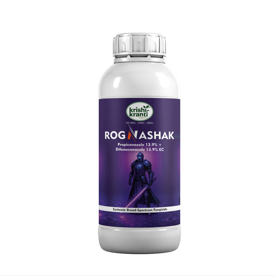 Krishikranti Rognashak Fungicide  Propiconazole 13.9% + Difenoconazole 13.9% EC for Complete Fungal Disease Control