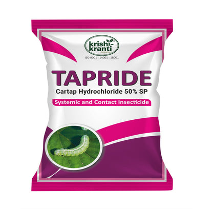 Krishi Kranti Tapride Cartap Hydrochloride 50% SP systemic and contact insecticide packet